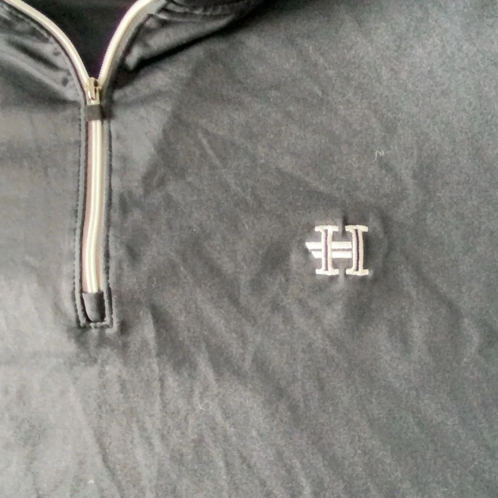 FootJoy Pullover Mens Large Blue 1/4 Zip Long Sleeve Mock Neck Golf Top H Logo